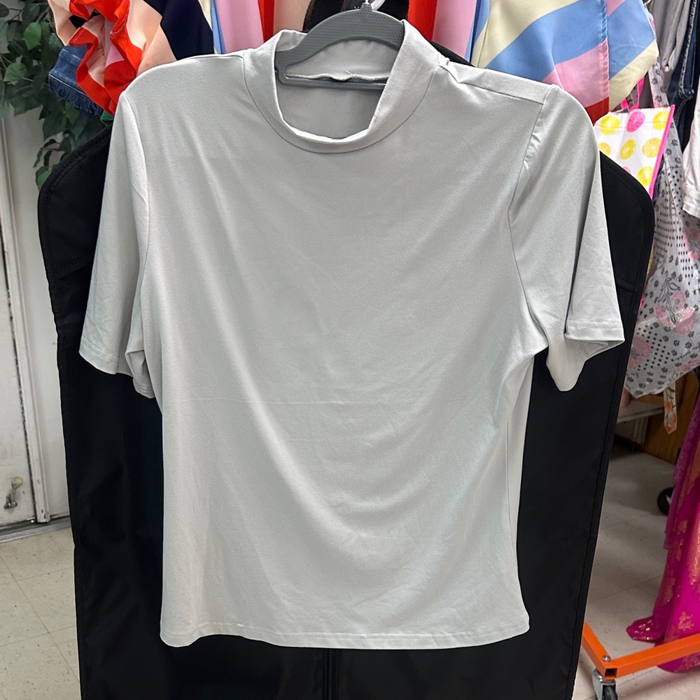 Light Gray Short Sleeve Top